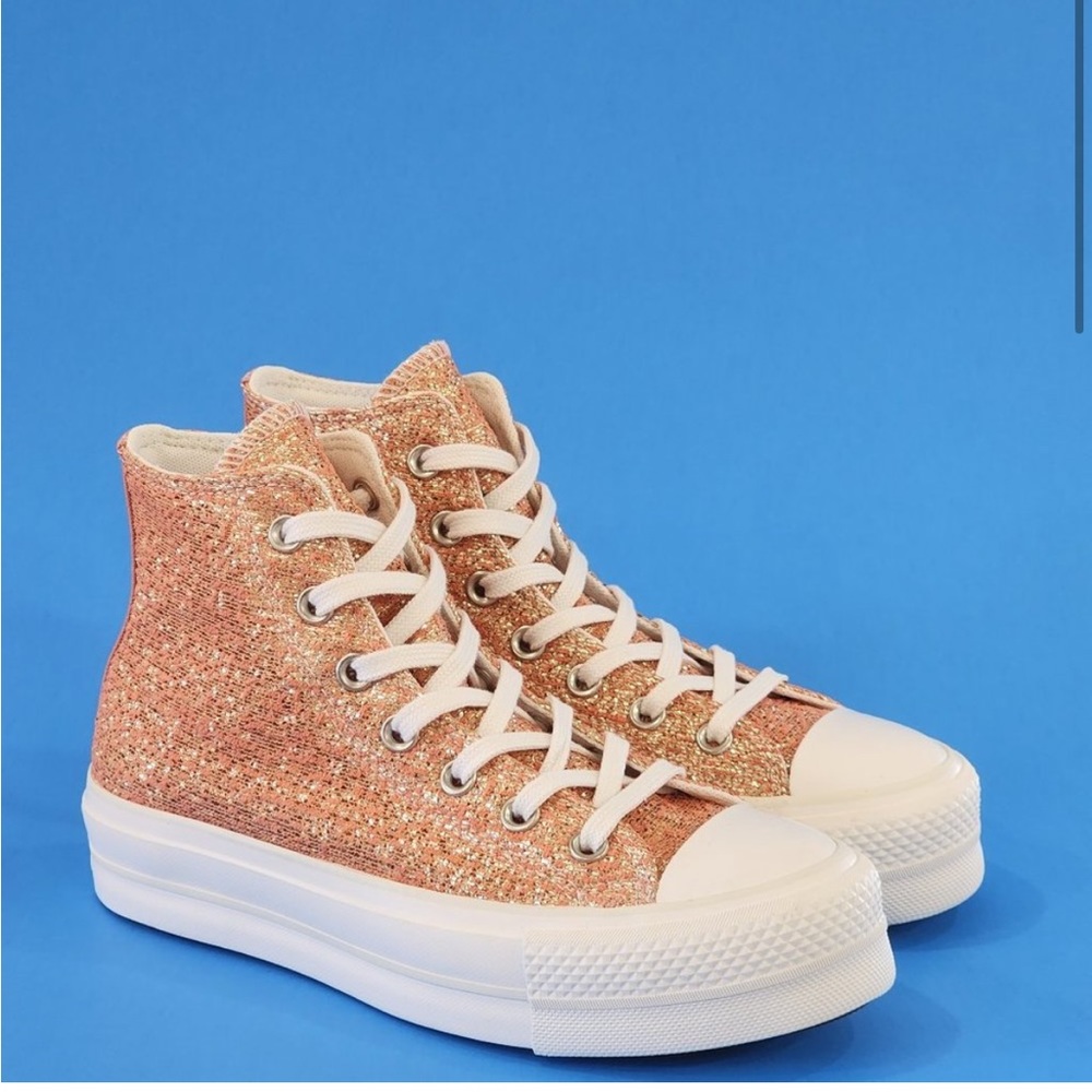 Converse CTAS Hi Lift Metallic Shimmer Women's Platform Sneakers 8